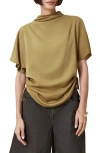 Allsaints Leslie Side Ruched Top In Brown