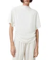 Allsaints Leslie Side Ruched Top In White