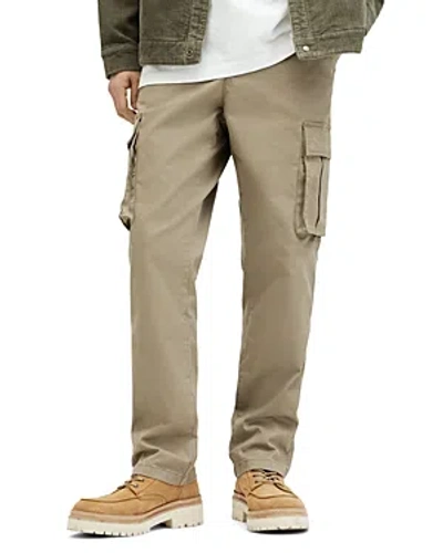 Allsaints Lewes Slim Fit Cargo Trousers In Faded Khaki Green