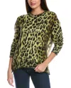Allsaints Lex Leopard Print Crewneck Sweater In Green