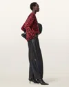 Allsaints Lex Oversized Leopard Print Sweater In Red