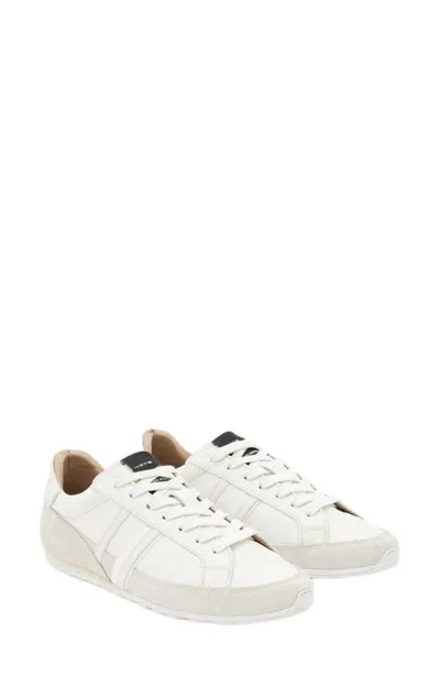 Allsaints Liam Leather Sneaker In Chalk White/white