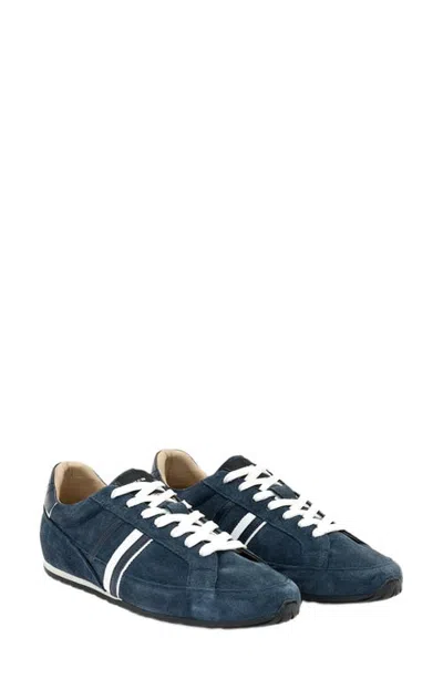 Allsaints Liam Leather Sneaker In Navy Blue
