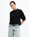 ALLSAINTS ALLSAINTS LIBBY SLIM PUFF SLEEVE EMBROIDERED SHIRT,