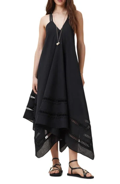 Allsaints Lil Handkerchief Hem Cotton Dress In Black