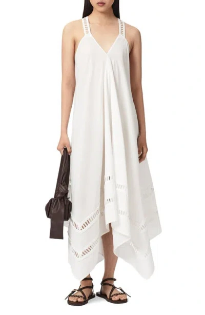 Allsaints Lil Handkerchief Hem Cotton Dress In White