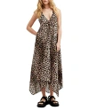 Allsaints Womens Leopard Brown Lil Leopard-print Sleeveless Cotton Maxi Dress In Leopard Brown
