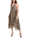 Allsaints Womens Leopard Brown Lil Leopard-print Sleeveless Cotton Maxi Dress In Brown