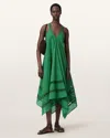 Allsaints Lil Handkerchief Hem Cotton Dress In Green