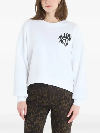 Allsaints Lila Logo-print Sweater In White