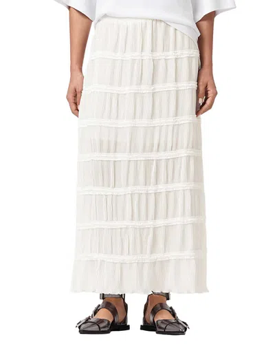 Allsaints Lila Tiered Maxi Skirt In Neutral