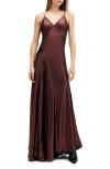 Allsaints Lili Tanana Printed Maxi Dress In Metallic Red
