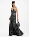 Allsaints Lili Tanana Printed Maxi Dress In Metallic Grey
