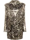Allsaints Liliana Graphic-print Mini Dress In 黑色