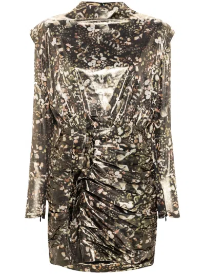 Allsaints Liliana Graphic-print Mini Dress In 黑色