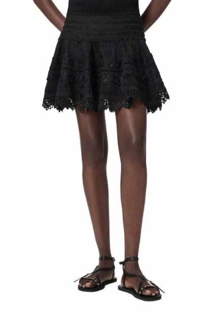 Allsaints Lillith Lace Miniskirt In Black