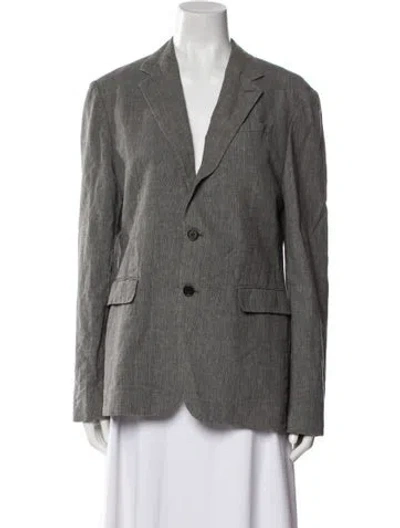Pre-owned Allsaints Linen Blazer In Gray