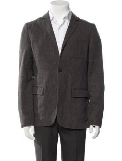Pre-owned Allsaints Linen Blazer In Gray