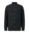 Allsaints Bandol Linen Blend Button-up Shirt In Black