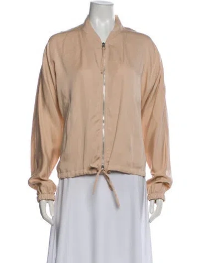 Pre-owned Allsaints Linen Bomber Jacket In Pink