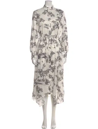 Pre-owned Allsaints Linen Long Dress In White