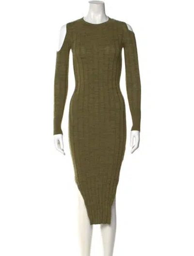 Pre-owned Allsaints Linen Midi Length Dress In Green