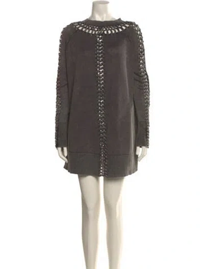 Pre-owned Allsaints Linen Mini Dress In Gray