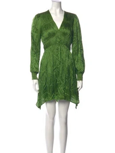 Pre-owned Allsaints Linen Mini Dress In Green