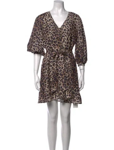 Pre-owned Allsaints Linen Mini Dress In Neutrals