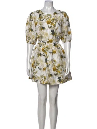 Pre-owned Allsaints Linen Mini Dress In White