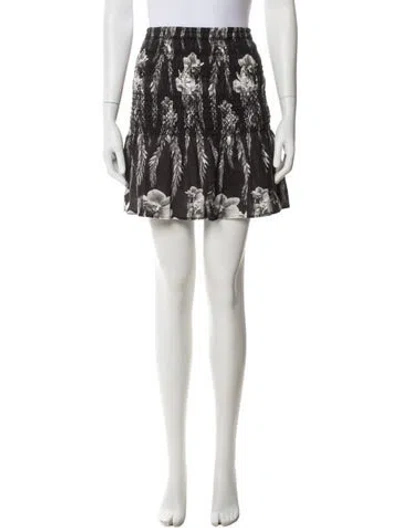 Pre-owned Allsaints Linen Mini Skirt In Black