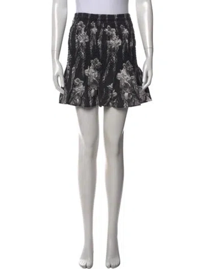 Pre-owned Allsaints Linen Mini Skirt In Black