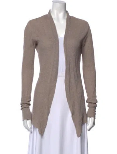 Pre-owned Allsaints Linen Open Front Sweater In Neutral