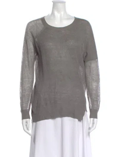 Pre-owned Allsaints Linen Scoop Neck Sweater In Gray