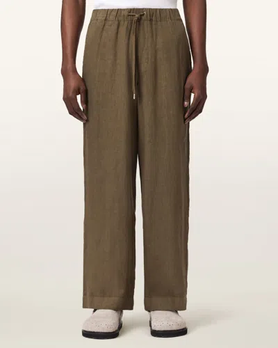 Allsaints Linen Sharp Straight Leg Linen Trousers