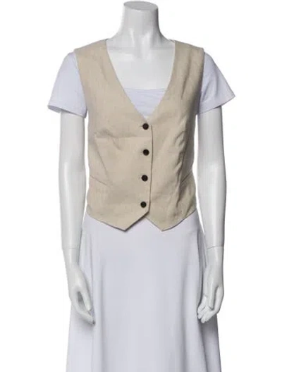 Pre-owned Allsaints Linen Vest In Neutral