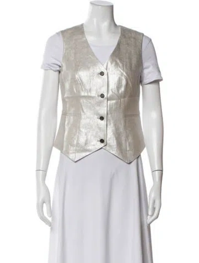 Pre-owned Allsaints Linen Vest W/ Tags In Neutrals