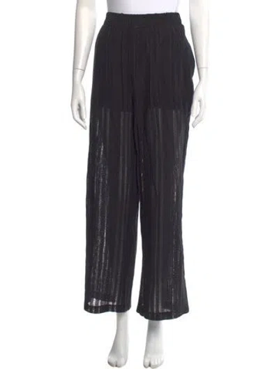Pre-owned Allsaints Linen Wide Leg Pants In Black