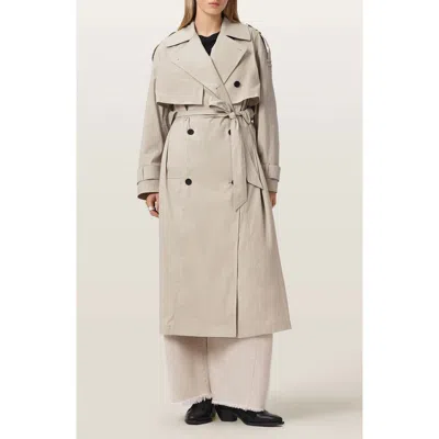 Allsaints Linnie Lib Cotton & Nylon Trench Coat In Neutral