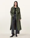 Allsaints Linnie Lightweight Trench Coat In Grape Leaf Green