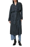 Allsaints Linnie Trench Coat In Blueberry Blue