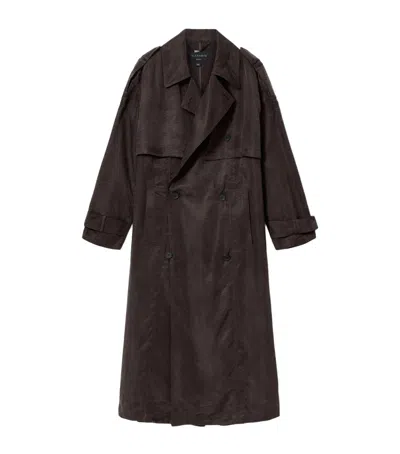Allsaints Linnie Trench Coat In Brown