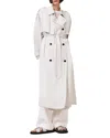 Allsaints Linnie Trench Coat In Stone White