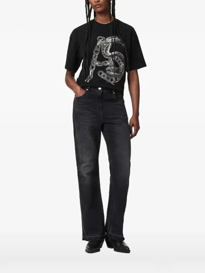 Allsaints Linx Etta Sequin-embellished Graphic-print T-shirt In Black