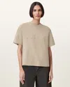 Allsaints Lisa Biggy Logo T-shirt In Light Ash Green