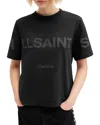 Allsaints Womens Black Lisa Logo-print Relaxed-fit Organic-cotton T-shirt In Black