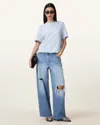 Allsaints Lisa Boxy Crew Neck T-shirt In Barely Blue