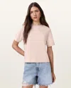 Allsaints Lisa Oversized Boxy Crew Neck T-shirt In Mauve Chalk Pink