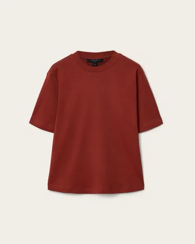 Allsaints Lisa Boxy Fit T-shirt In Burgundy