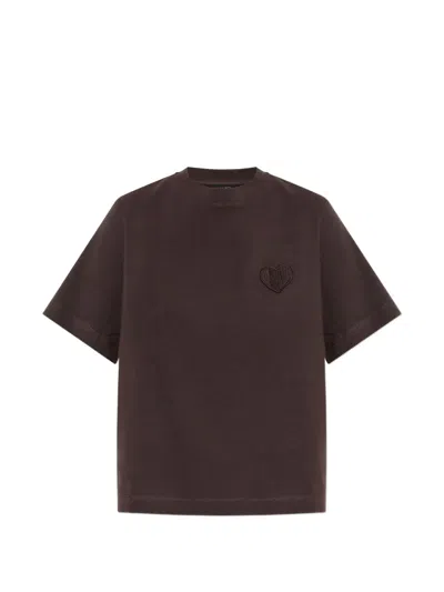 Allsaints Womens Bottle Brown Lover Lisa Embroidered Cotton-jersey T-shirt